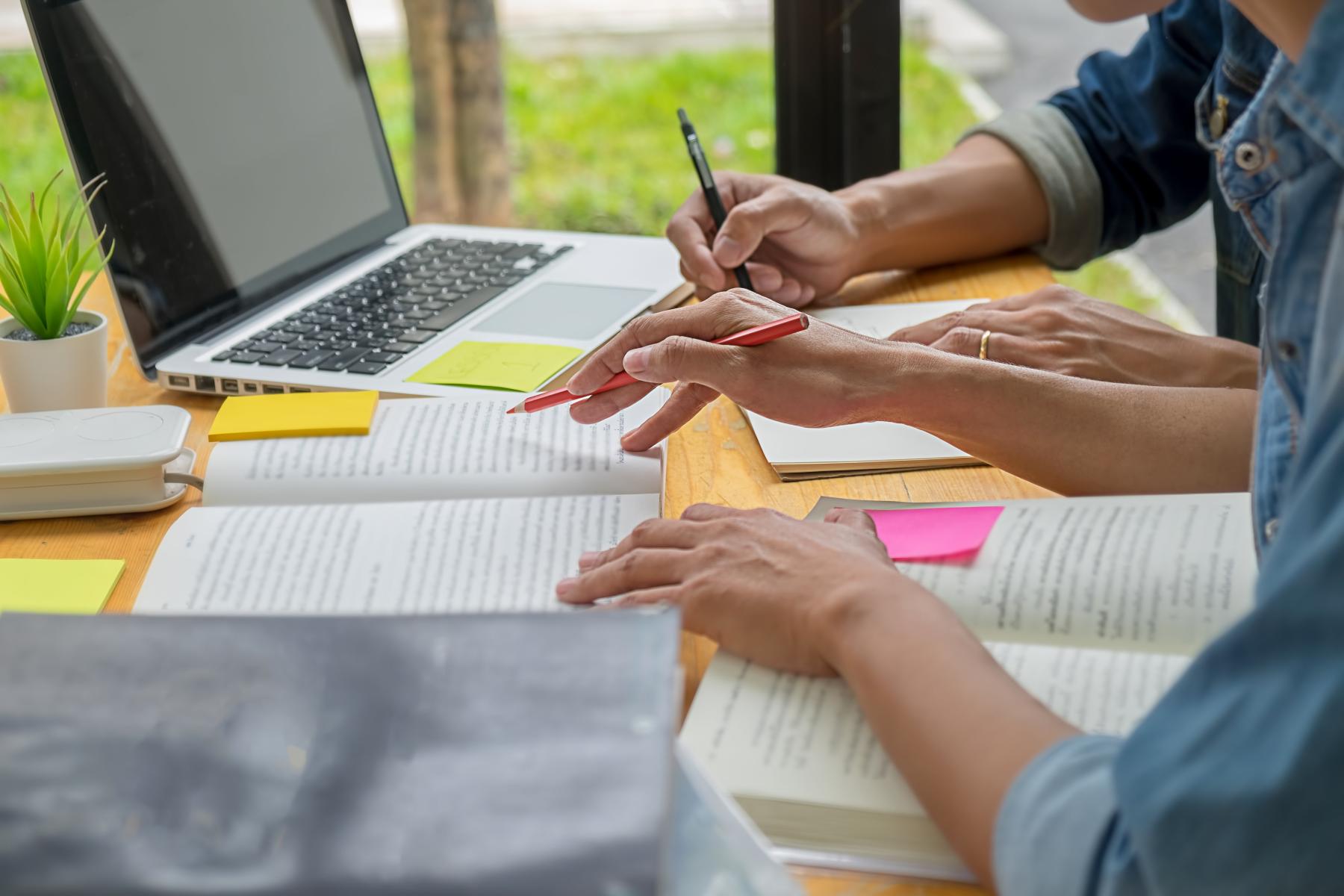 Writing at table