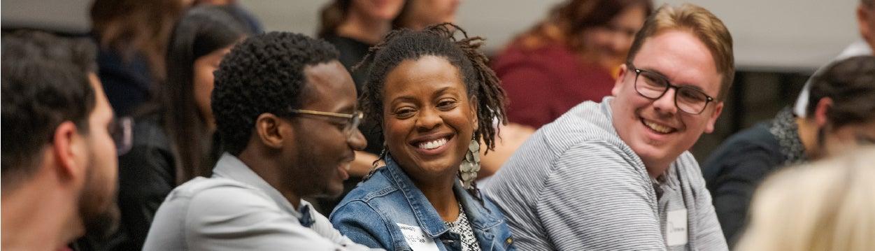 Diverse audience members