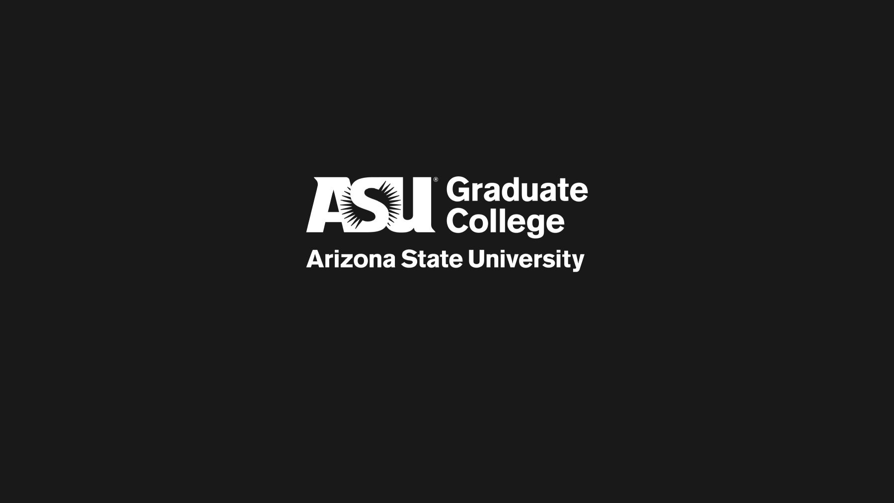 ASU Graduate College logo against a dark gray background